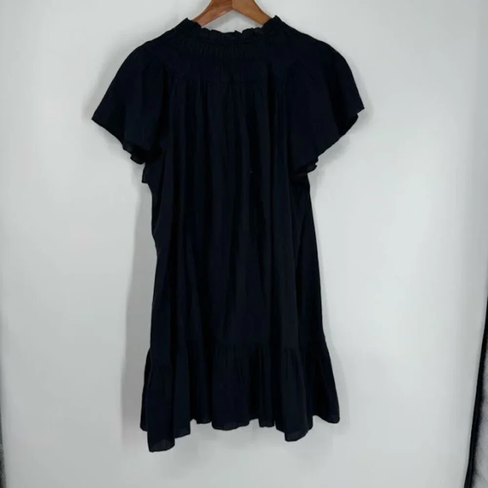 J.Crew Smocked Cotton Ruffle Sleeve Airy Gauze Babydoll Mini Dress Size XL NWT
